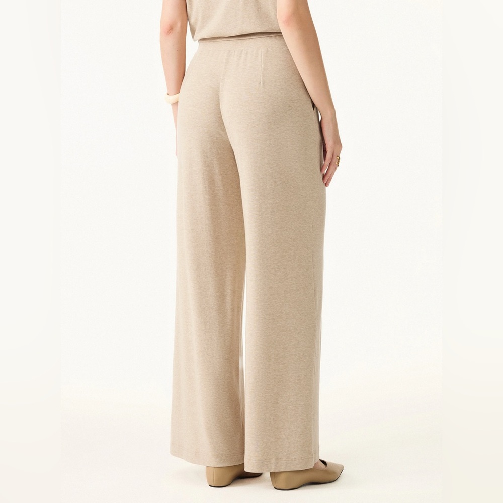 OGL Lyocell Wool Mid Rise Wide Leg Pull-on Pants Pockets SET With TOP Large New - Picture 4 of 11